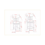 Lilip Nail Head Trim Bar Chair, Set of 2