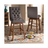Gregory Modern Transitional Swivel Bar Stool Set, Set of 2