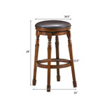 Set of 2 29'' Swivel Bar Stool Leather Dining Kitchen Pub Chair