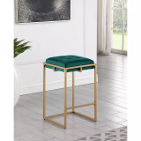 Nadia 2-Piece Square Metal Padded Seat Counter Height Stool Set