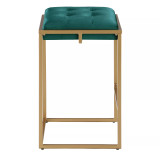 Nadia 2-Piece Square Metal Padded Seat Counter Height Stool Set