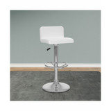 Low Back Adjustable Barstool in Leatherette, Set of 2