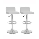 Low Back Adjustable Barstool in Leatherette, Set of 2