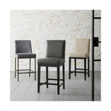 Cambridge Velvet Stool, 2-Pc. Set (2 Grey Counter Stools)