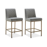 Cambridge Velvet Stool, 2-Pc. Set (2 Grey Counter Stools)