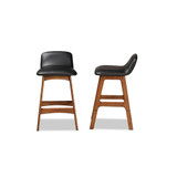 Darrin Mid-Century Modern Wood Counter Stool Set, 2 Piece