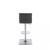 Adjustable Curved Back Barstool in Bonded Leather, Set of 2