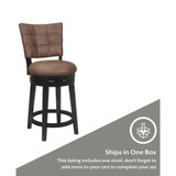 40.25" Wood and Upholstered Kaede Furniture Counter Height Swivel Stool