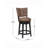 40.25" Wood and Upholstered Kaede Furniture Counter Height Swivel Stool
