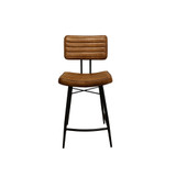 2-Piece Leather Partridge Upholstered Counter Height with Footrest Stools Set