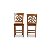 Nicolette Modern and Contemporary Transitional Wood Counter Stool Set, 2 Piece