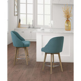 Pearce 25.75" Wood Legs Swivel Seat Counter Stool