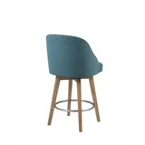 Pearce 25.75" Wood Legs Swivel Seat Counter Stool