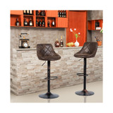 Set of 2 Adjustable Bar Stools Swivel Bar Chairs Hot-stamping