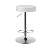 1 PC Round Bar Stool Adjustable Swivel Pub Chair U Leather