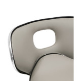 Set of 2 Adria Ashy Color Light Taupe Chrome Frame Adjustable Height Bar Stool
