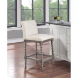 Abbott 26" Spindle Counter Stool with Frame and Faux Leather