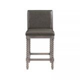 Abbott 26" Spindle Counter Stool with Frame and Faux Leather