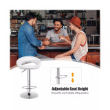 Set of 2 Bar Stools Adjustable PU Leather Barstools Swivel