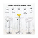 Set of 2 Bar Stools Adjustable PU Leather Barstools Swivel