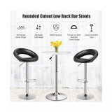 Set of 2 Bar Stools Adjustable PU Leather Barstools Swivel