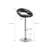 Set of 2 Bar Stools Adjustable PU Leather Barstools Swivel
