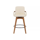 Baylor Swivel Wood Bar or Counter Height Stool