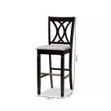 Calista Modern and Contemporary Fabric Upholstered 2 Piece Bar Stool Set