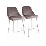 Marcel Chrome Counter Stool, Set of 2