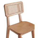 Versailles 3-Piece Ash Wood and Natural Cane Counter Height Bar Stool