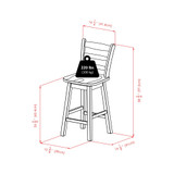 Scalera 38.4" Wood Ladder-Back Swivel Seat Counter Stool
