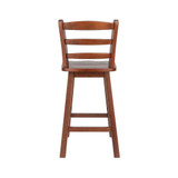 Scalera 38.4" Wood Ladder-Back Swivel Seat Counter Stool