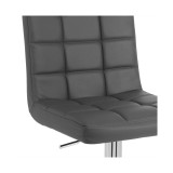 Adjustable Square Tufted Barstool in Bonded Leather, Set of 2