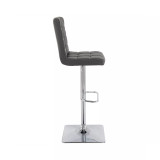 Adjustable Square Tufted Barstool in Bonded Leather, Set of 2