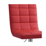Adjustable Square Tufted Barstool in Bonded Leather, Set of 2
