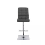Adjustable Square Tufted Barstool in Bonded Leather, Set of 2