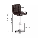 Adjustable Swivel Bar Stool Counter Height Bar Chair PU Leather