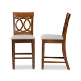 Violet Modern and Contemporary Fabric Upholstered 2 Piece Counter Height Pub Chair Set