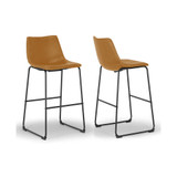 Set of 2 Adan Iron Frame Vintage-like Bar Stool