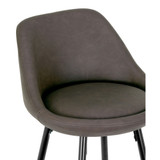 Set of 2 Aldis Barstool with Metal Legs and Decorative Zipper