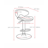 Curved Form Fitting Adjustable Barstool in Leatherette, Set of 2