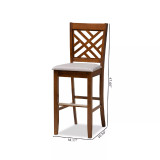 Jason Modern and Contemporary Fabric Upholstered 2 Piece Bar Stool Set