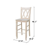 Double X-Back Bar Height Stool