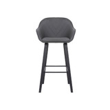 Crimson Faux Leather and Wood Bar and Counter Height Stool