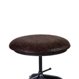 Elena Adjustable Barstool in Industrial Grey Finish with Brown Fabric Seat