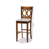 Carson Modern and Contemporary Fabric Upholstered 2 Piece Bar Stool Set