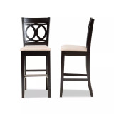 Carson Modern and Contemporary Fabric Upholstered 2 Piece Bar Stool Set