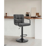 Laurant Adjustable Faux Leather Swivel Bar Stool