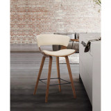 Jagger Modern Wood and Faux Leather Counter Height Bar Stool