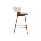 Jagger Modern Wood and Faux Leather Counter Height Bar Stool